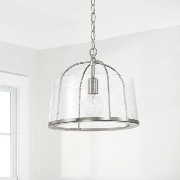 Kendal 13" One Light Semi Flush Mount, Brushed Nickel
