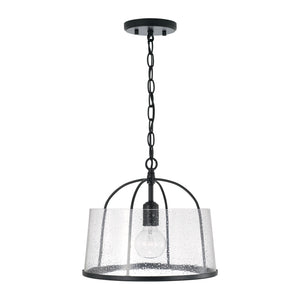 Kendal 13" One Light Semi Flush Mount, Matte Black