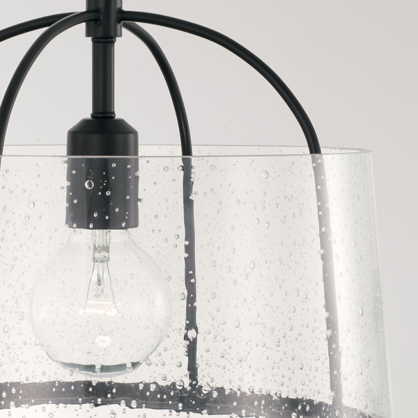 Kendal 13" One Light Semi Flush Mount, Matte Black