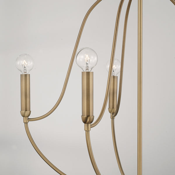 Kendal 25" Five Light Chandelier, Aged Brass