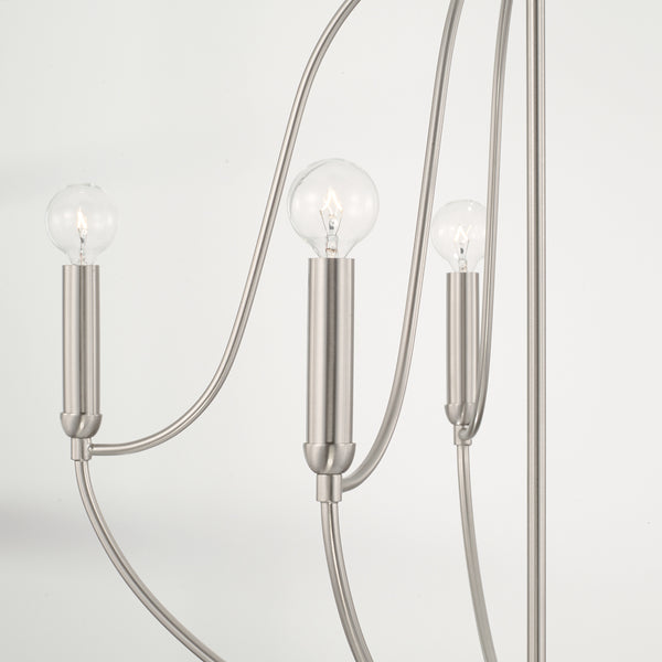 Kendal 25" Five Light Chandelier, Brushed Nickel