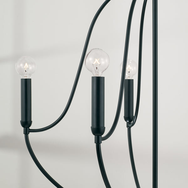 Kendal 25" Five Light Chandelier, Matte Black