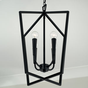 Evelin 16.75" Four Light Foyer, Matte Black