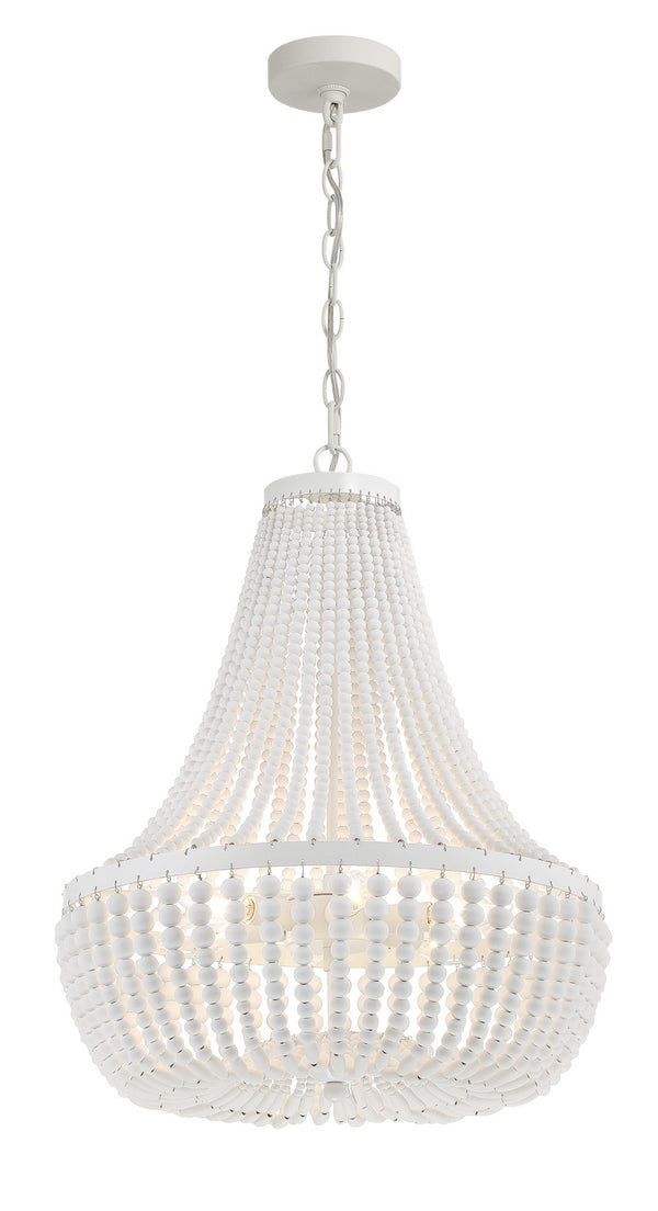 Kylie 18.75'' Six Light Chandelier, Matte White - Alternate Product Image 1.jpg