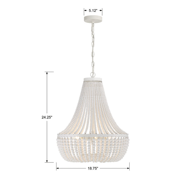 Kylie 18.75'' Six Light Chandelier, Matte White - Alternate Product Image 3.jpg
