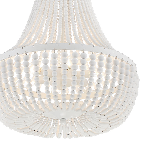 Kylie 18.75'' Six Light Chandelier, Matte White Alt 4.jpg