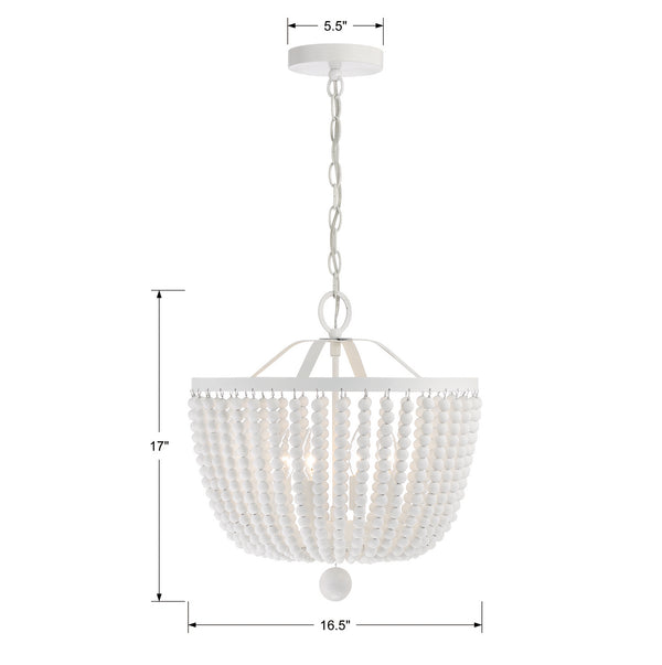 Kylie 16.5'' Four Light Chandelier, Matte White Alt 5.jpg