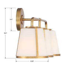 Fuller 23.25'' Three Light Bath, Antique Gold White - Alternate Product Image 1.jpg