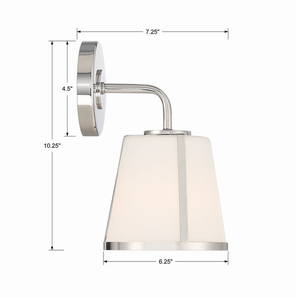 Fuller 6.25'' One Light Wall Sconce, Polished Nickel White Alt 4.jpg