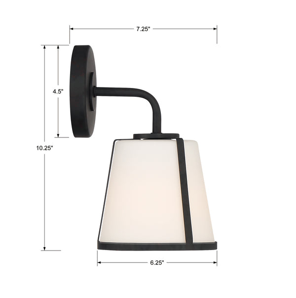 Fuller 6.25'' One Light Wall Sconce, Black White - Alternate Product Image 1.jpg