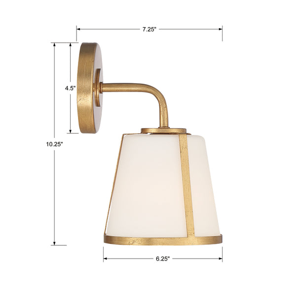 Fuller 6.25'' One Light Wall Sconce, Antique Gold White - Alternate Product Image 1.jpg