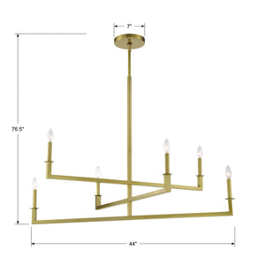 DeWitt 44'' Six Light Chandelier, Aged Brass Alt 4.jpg