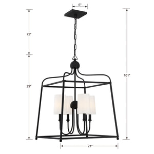 Sylvain 21.5'' Four Light Chandelier, Black - Alternate Product Image 3.jpg