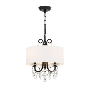 Ophelia 14'' Three Light Mini Chandelier, Matte Black Clear Hand Cut Crystal - Alternate Product Image 1.jpg