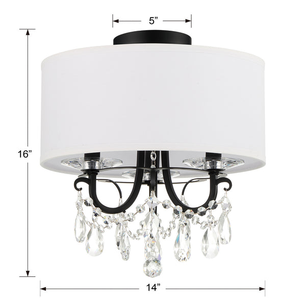 Ophelia 14'' Three Light Semi Flush Mount, Matte Black Clear Hand Cut Crystal Alt 4.jpg