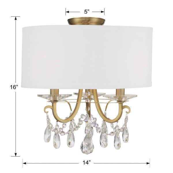 Ophelia 14'' Three Light Semi Flush Mount, Gold Clear Hand Cut Crystal - Alternate Product Image 3.jpg