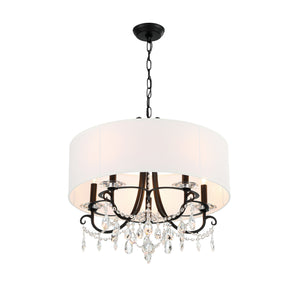 Ophelia 24'' Five Light Chandelier, Matte Black Clear Hand Cut Crystal - Alternate Product Image 3.jpg