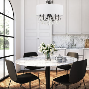 Ophelia 24'' Five Light Chandelier, Matte Black Clear Hand Cut Crystal Alt 5.jpg