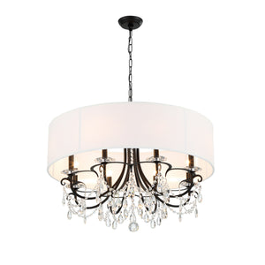 Ophelia 32'' Eight Light Chandelier, Matte Black Clear Hand Cut Crystal - Alternate Product Image 3.jpg