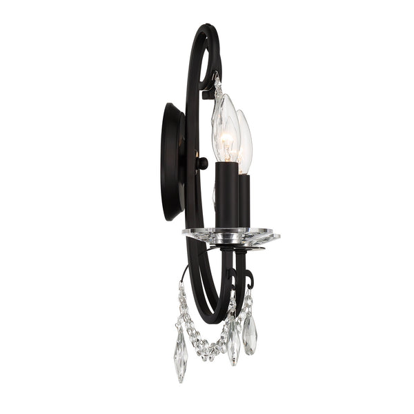Ophelia 14'' Two Light Wall Sconce, Matte Black Clear Hand Cut Crystal - Alternate Product Image 3.jpg