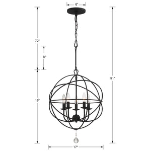 Soleil 17'' Five Light Mini Chandelier, Black Alt 4.jpg