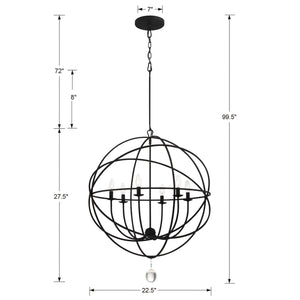 Soleil 22.5'' Six Light Chandelier, Black Alt 4.jpg