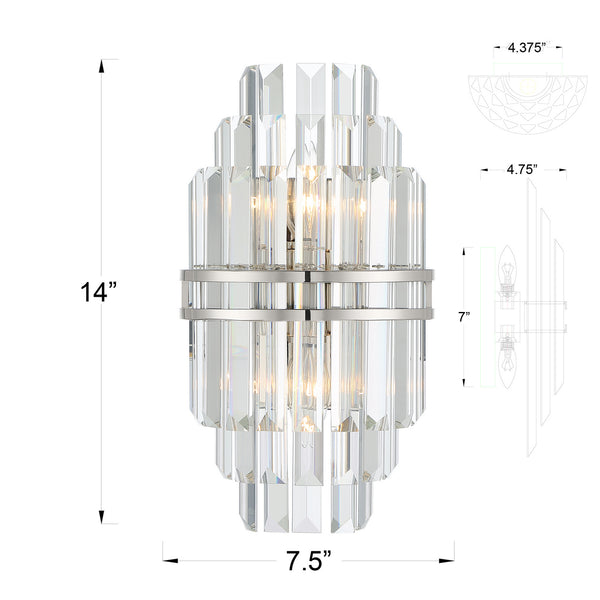 Hayworth 7.5'' Two Light Wall Sconce, Polished Nickel Alt 4.jpg