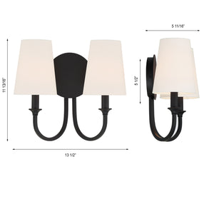 Payne 13.5'' Two Light Wall Sconce, Black Alt 5.jpg