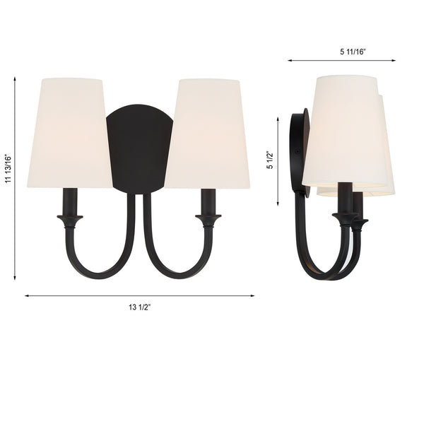 Payne 13.5'' Two Light Wall Sconce, Black Alt 5.jpg