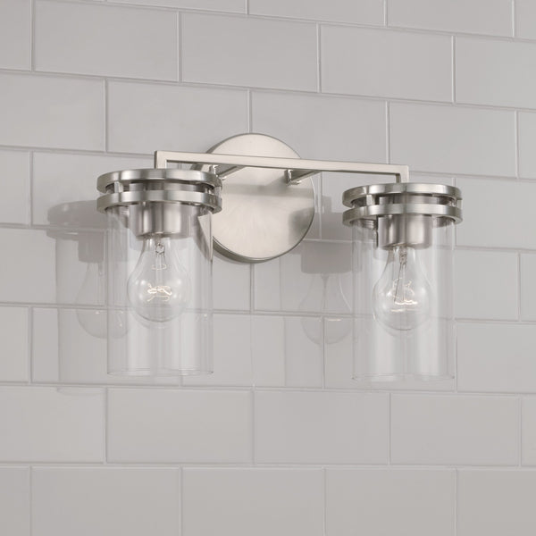 Loren 14.25" Two Light Vanity, Brushed Nickel