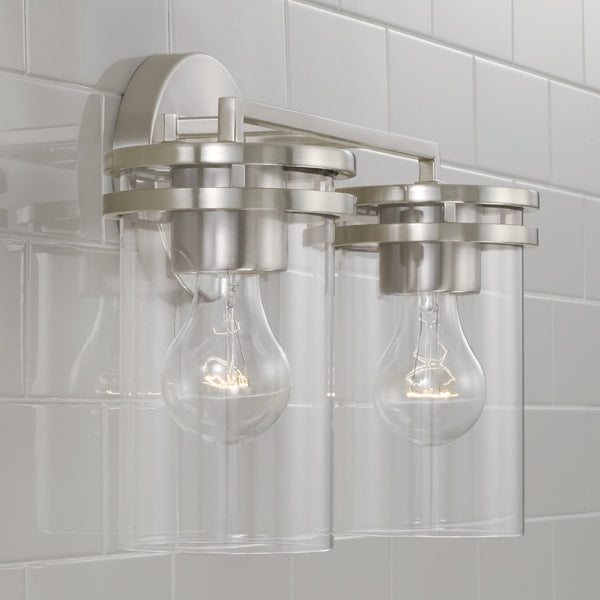 Loren 14.25" Two Light Vanity, Brushed Nickel