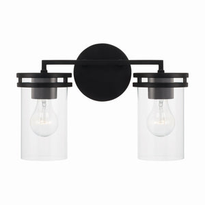 Loren 14.25" Two Light Vanity, Matte Black