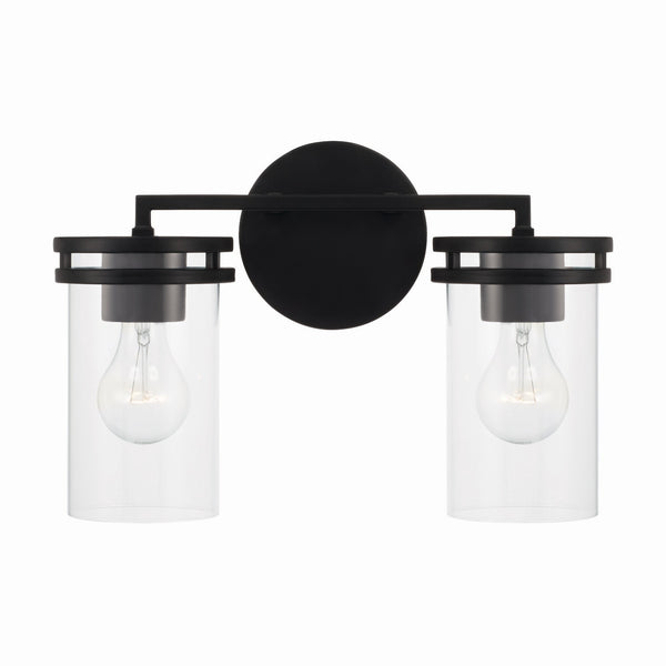 Loren 14.25" Two Light Vanity, Matte Black
