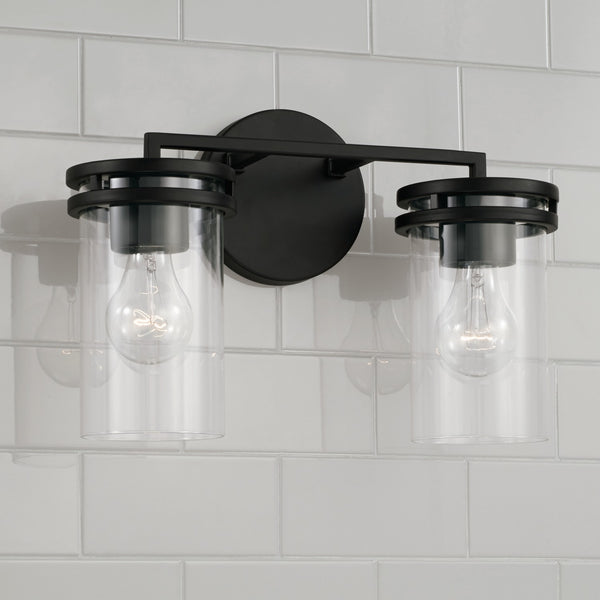 Loren 14.25" Two Light Vanity, Matte Black