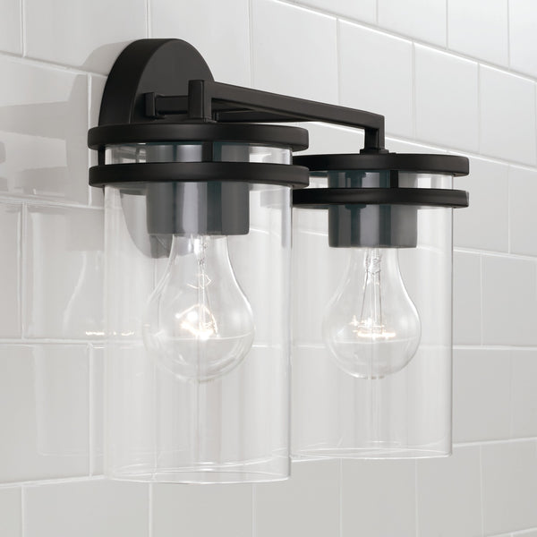 Loren 14.25" Two Light Vanity, Matte Black