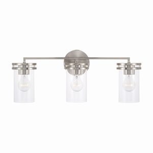 Loren 24" Three Light Vanity, Brushed Nickel