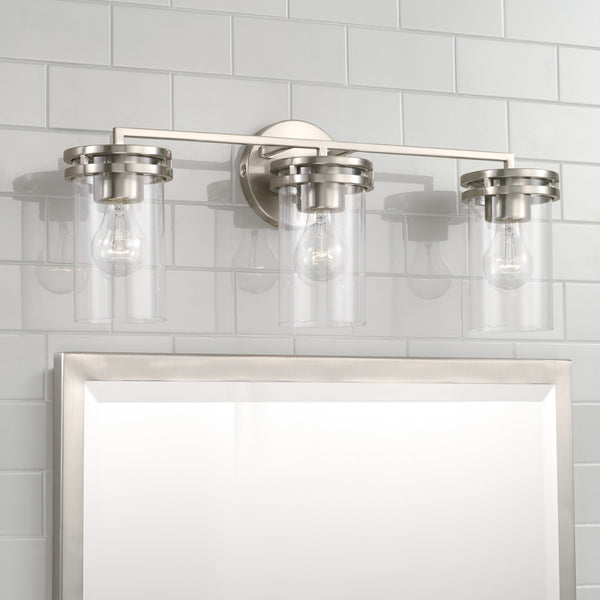 Loren 24" Three Light Vanity, Brushed Nickel