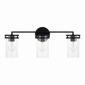 Loren 24" Three Light Vanity, Matte Black