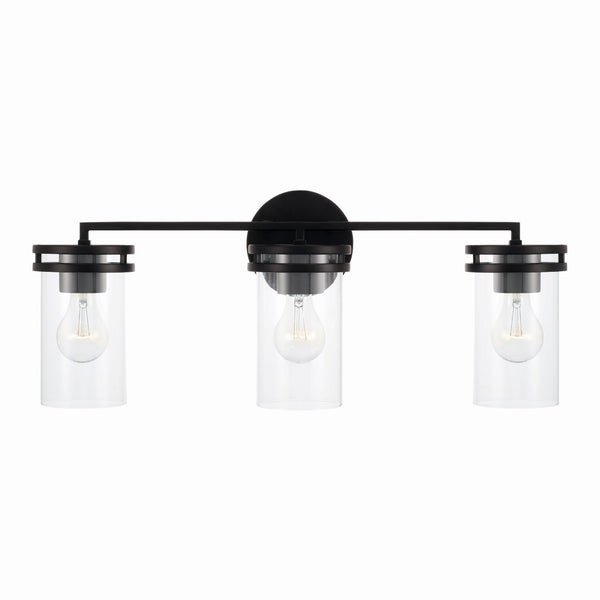 Loren 24" Three Light Vanity, Matte Black