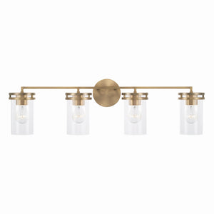 Loren 33.5" Four Light Vanity, Aged Brass