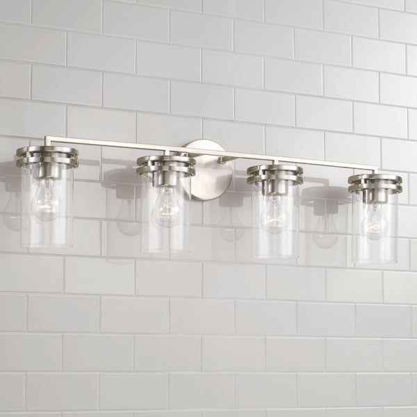 Loren 33.5" Four Light Vanity, Brushed Nickel