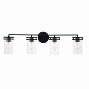 Loren 33.5" Four Light Vanity, Matte Black