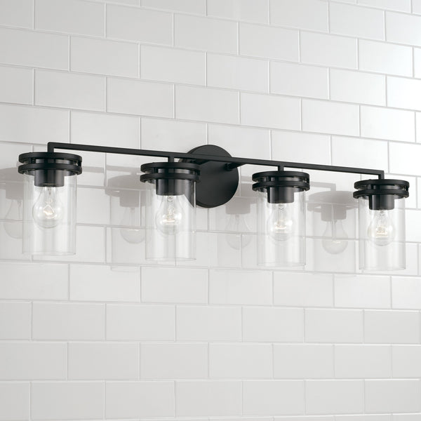 Loren 33.5" Four Light Vanity, Matte Black