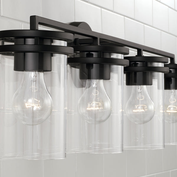 Loren 33.5" Four Light Vanity, Matte Black