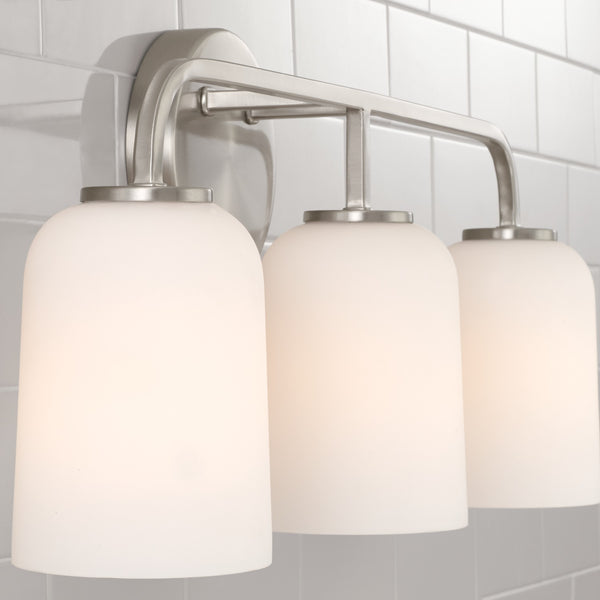 Mila 23.5" Three Light Vanity, Brushed Nickel