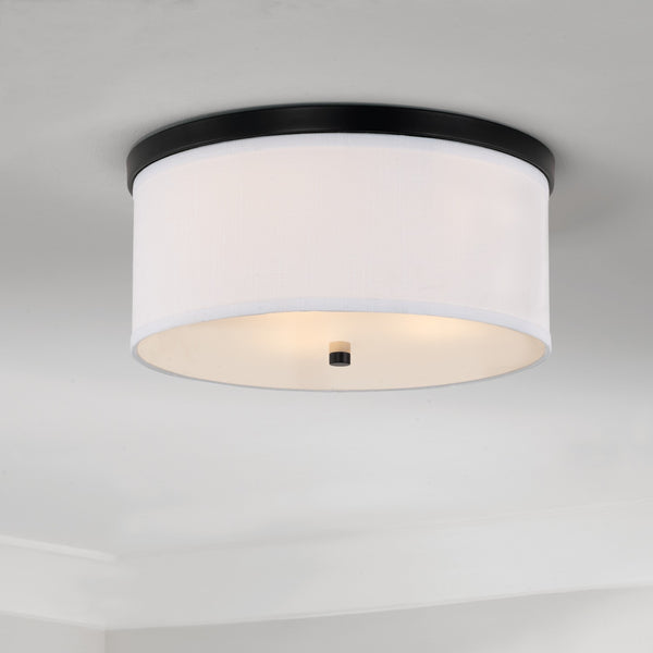 Addison 15.75" Three Light Flush Mount, Matte Black