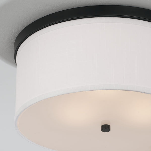 Addison 15.75" Three Light Flush Mount, Matte Black