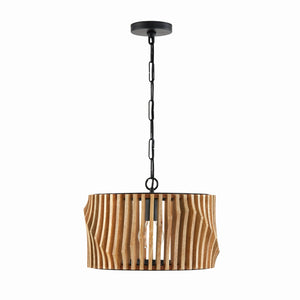 Archie 16'' One Light Semi-Flush Mount, Light Wood and Matte Black - Alternate Product Image 1.jpg