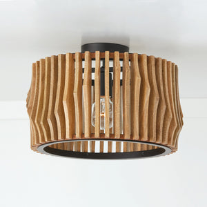 Archie 16'' One Light Semi-Flush Mount, Light Wood and Matte Black - Alternate Product Image 2.jpg