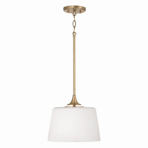 Andie 11.75" One Light Dual Mount Semi Flush/Pendant, Aged Brass